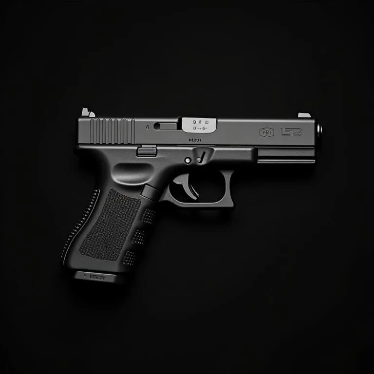 Flux Dev Highresolution stock photo of a sleek black Glock fir 1 768x768